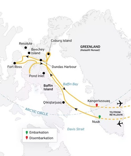 Map for Canadian Arctic: Wildlife, Helicopters, and the Northwest Passage