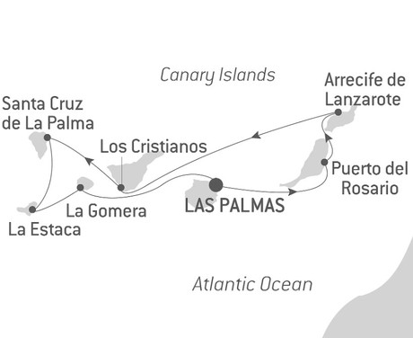 Map for The Canaries, Lands of Contrasts Luxury Cruise