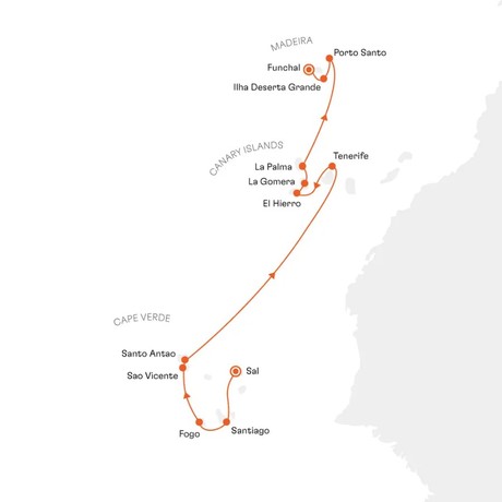 Map for Cape Verde, Canary Islands and Madeira: Atlantic Archipelagos in a Play of Contrasts