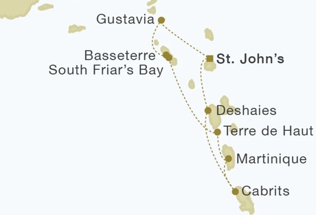Map for Antigua Roundtrip 7 Nights Caribbean Cruise