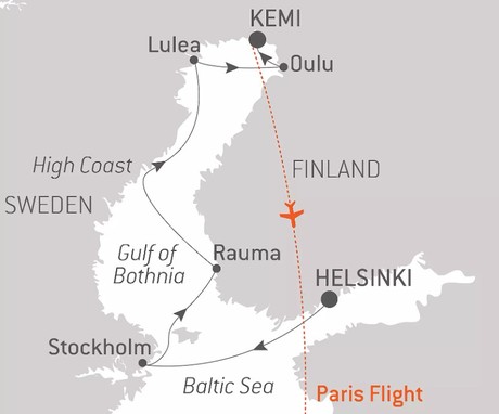Map for Christmas Magic with Renaud Capuçon - Finland & Sweden Luxury Cruise
