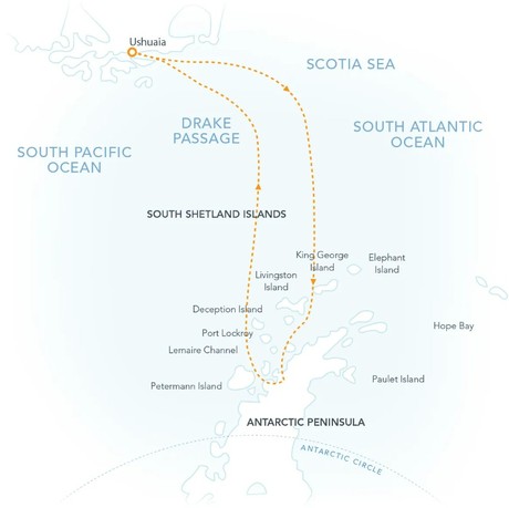 Map for Christmas Season in Antarctica