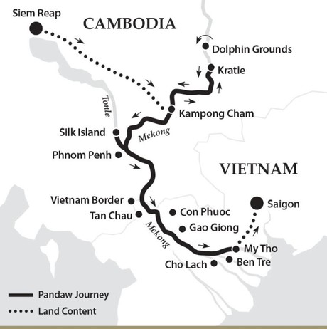 Map for Classic Mekong (Downstream)