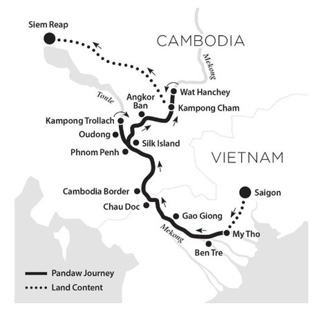 Map for Classic Mekong - Upstream