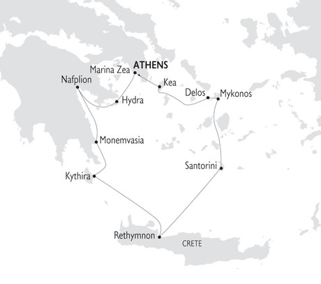 Map for Classical Greece aboard Variety Voyager