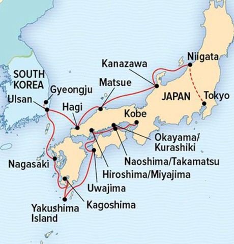 Map for Coastal Japan: Imperial Dynasties and Modern Culture