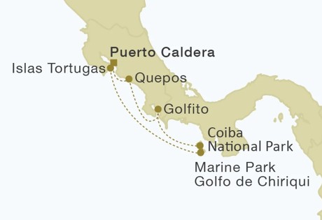 Map for Costa Rica & Panama 7 Nights Central America Cruise