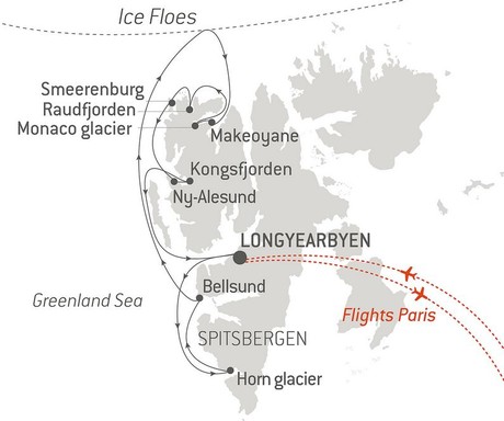 Map for Cruising Arctic Norway: Glaciers, Ice Floes, and Polar Bears – with Smithsonian Journeys