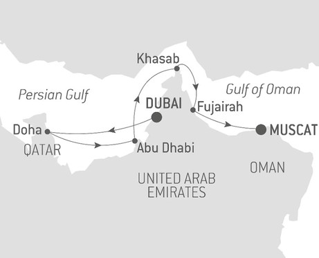 Map for Cruising the Arabian Coast – with Smithsonian Journeys