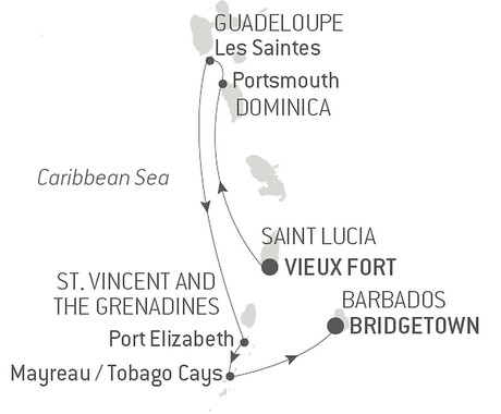 Map for Cruising the Caribbean's Windward Islands