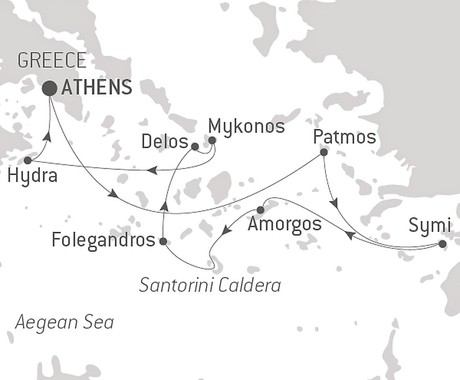 Map for Cruising the Greek Islands of the Southern Aegean