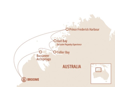 Map for Cultured Kimberley - 2 Billion Years in the Making - From Broome to Broome