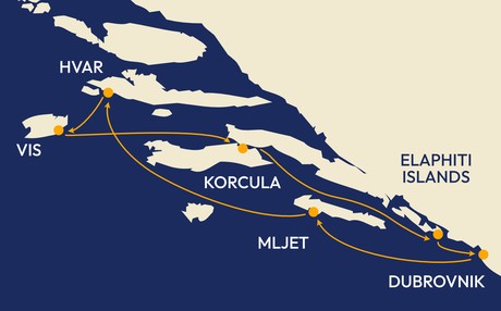 Map for Adriatic Odyssey (Dubrovnik to Dubrovnik)