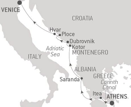 Map for Cruising the Dalmatian Coast and the Ionian Sea