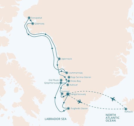Map for Deep Greenland Expedition: Disko Bay & the Northwest