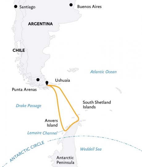 Map for Antarctica Explorer Expedition - Discovering the 7th Continent