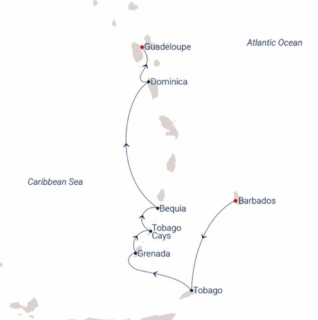 Map for Dream Islands as Your Holiday Gift Caribbean Sailing Cruise
