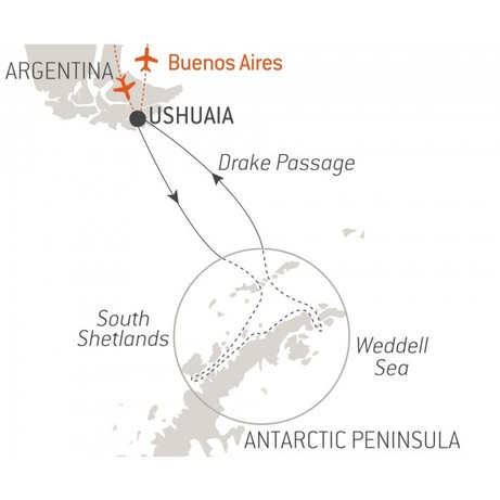 Map for Emblematic Antarctica aboard L'Austral