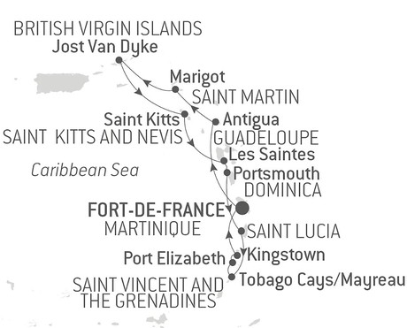 Map for The Essential of the Caribbean in Luxury