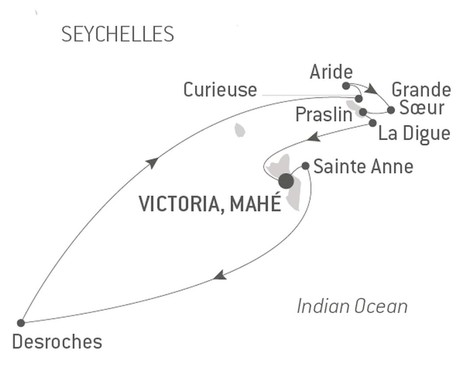 Map for The Essential Seychelles aboard Le Champlain