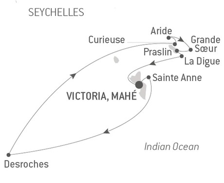 Map for The Essential Seychelles aboard Le Jacques Cartier