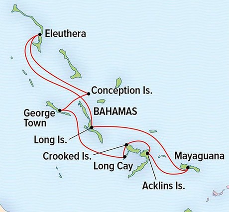 Map for Exploring the Bahamas’ Out Islands: Natural Wonders & Hidden History