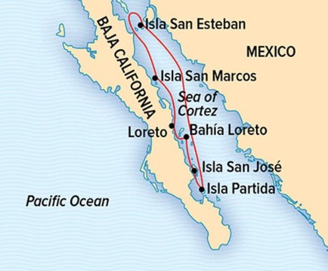 Map for Exploring the Sea of Cortez: A Living Sea & Desert Isles