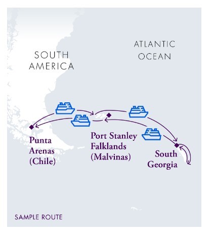 Map for South Georgia & the Falkland Islands - A True Adventure Experience 2024