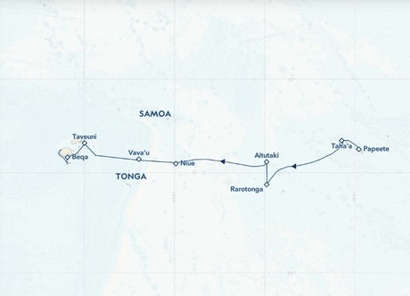 Map for Fiji and Tahiti: Vibrant Reefs and Cultural History