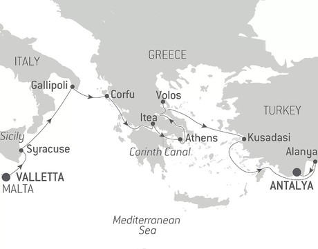 Map for The Mediterranean: in the Footsteps of Great Civilizations