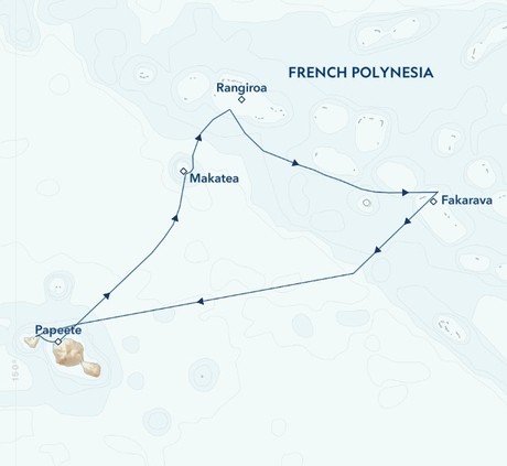 Map for French Polynesia’s Tuamotus: Hidden Atolls and Coral Seas