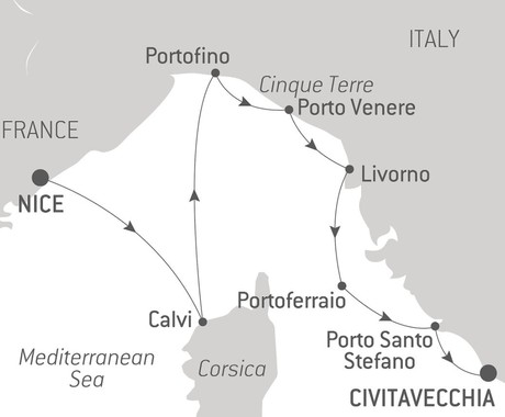 Map for From the French Riviera to Italian Shores