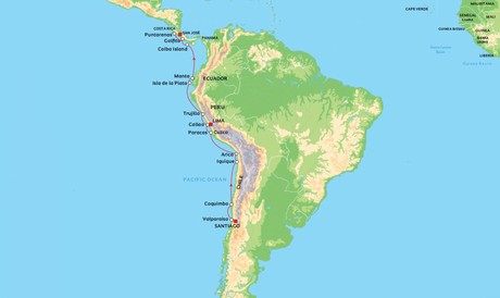 Map for From Chile to Costa Rica aboard Ocean Victory