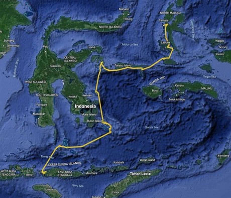 Map for From The Spice Islands To The Dragon Islands - From Ternate To Komodo