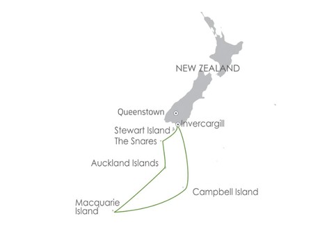 Map for Galapagos of the Southern Ocean aboard Heritage Adventurer