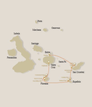Map for Galapagos Bonita Route B
