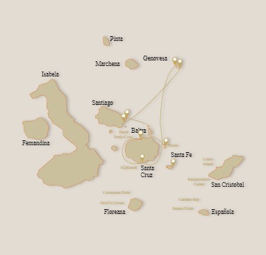 Map for Galapagos Bonita Route C
