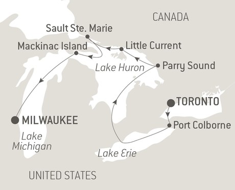 Map for A Voyage Along the Great Lakes – with Smithsonian Journeys