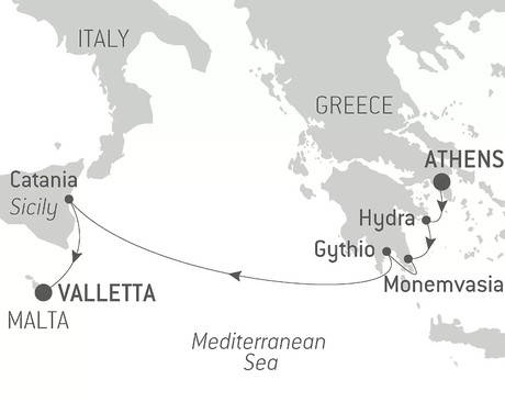Map for From the Shores of Greece to the Maltese Coast