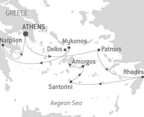 Map for Cruising the Greek Islands of the Southern Aegean – with Smithsonian Journeys