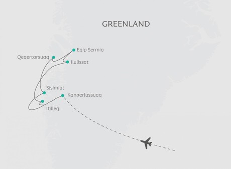 Map for Greenland Disco Bay aboard Ocean Albatros