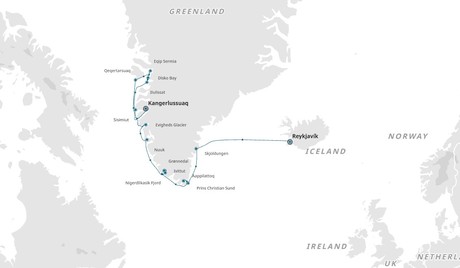 Map for The Greenland Explorer: Iceland to Greenland Expedition