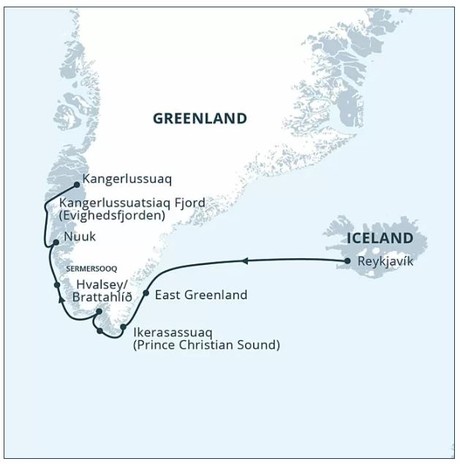 Map for Iceland to Greenland: In the Wake of the Vikings