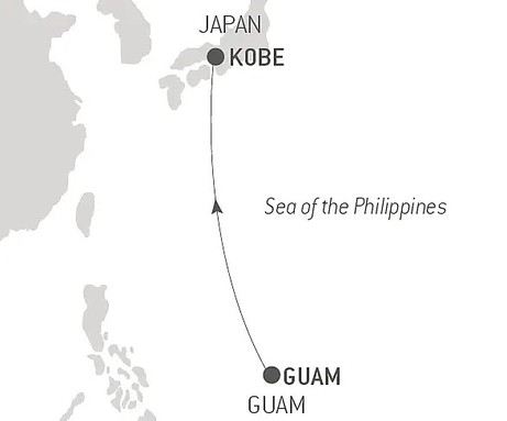 Map for Ocean Luxury Voyage: Guam - Kobe