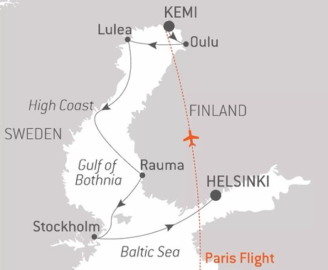 Map for Musical New Year in the Gulf of Bothnia - Finland & Sweden Luxury Cruise
