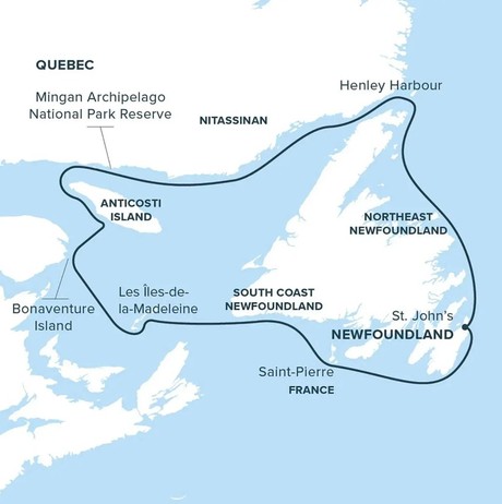 Map for Gulf of St. Lawrence: Wild & Storied Cruise