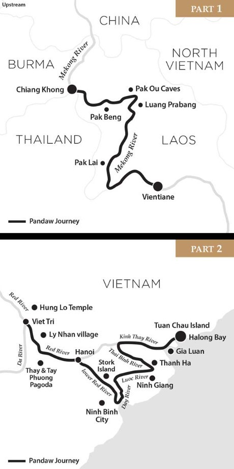 Map for Halong Bay, Red River & Laos Mekong - Vietnam & Laos River Cruise