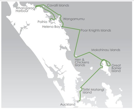 Map for Islands of the Hauraki Gulf: Expedition Cruising the Hauraki Gulf and Bay of Islands