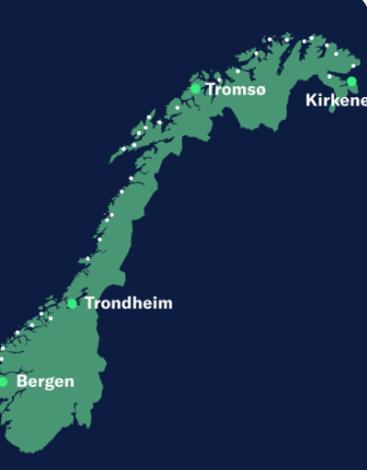 Map for Norwegian Voyage South