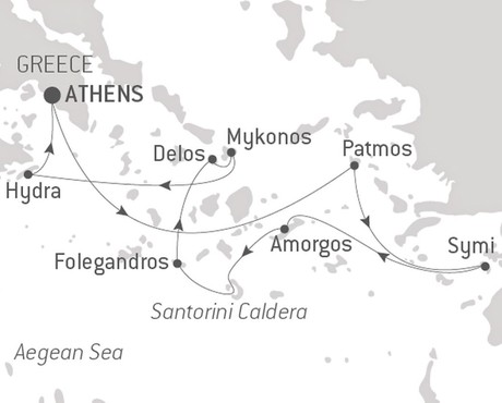 Map for At the Heart of the Greek Islands aboard Le Jacques Cartier